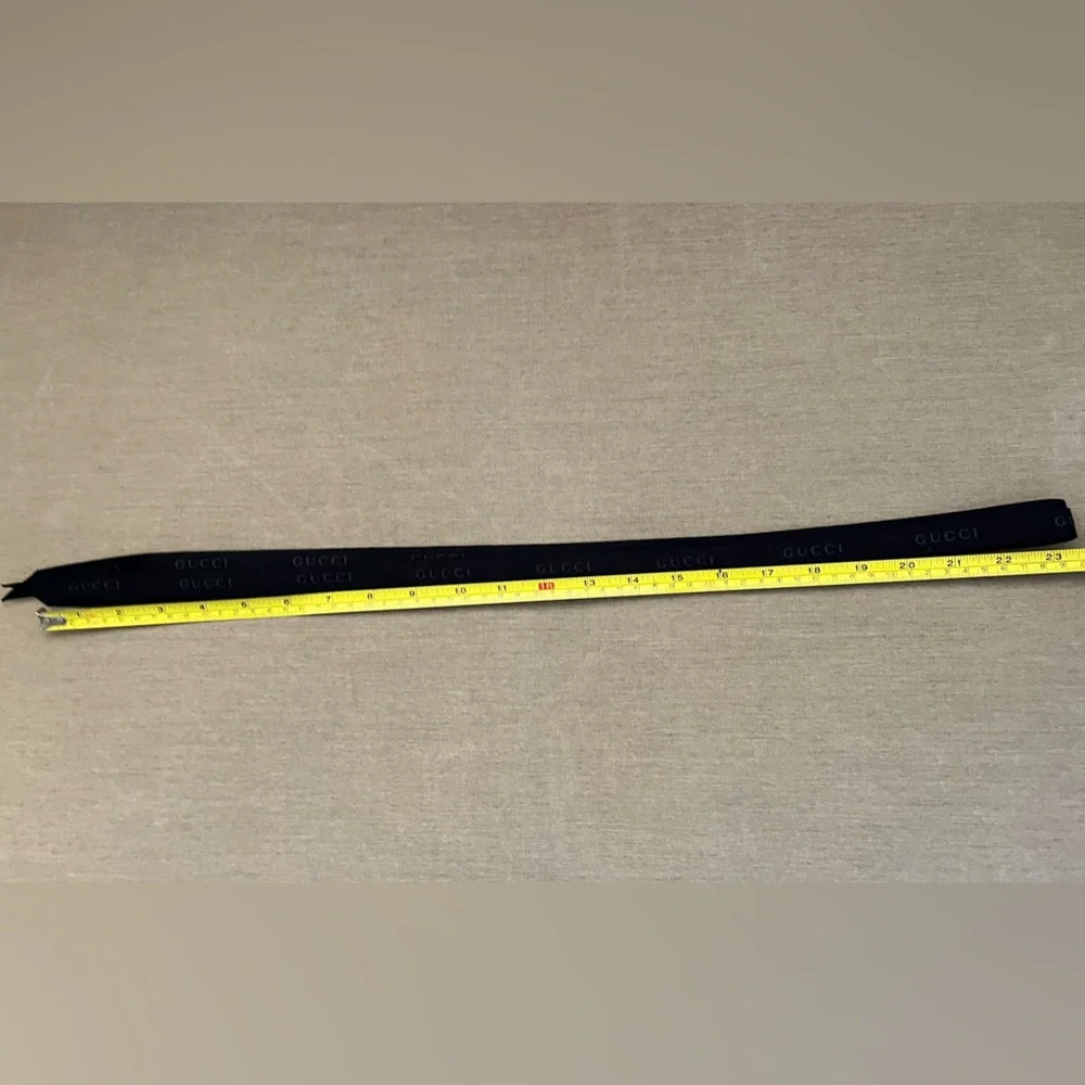Authentic Gucci Black Embossed Logo Ribbon